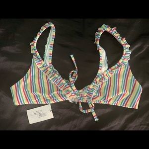 NWT: Solid and striped bathing suit top